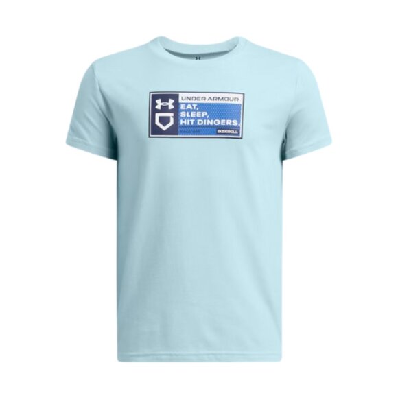 Youth Under Armour Eat. Sleep. Hit Dingers. Short Sleeve Baseball Shirt 6005557 - Picture 1 of 2